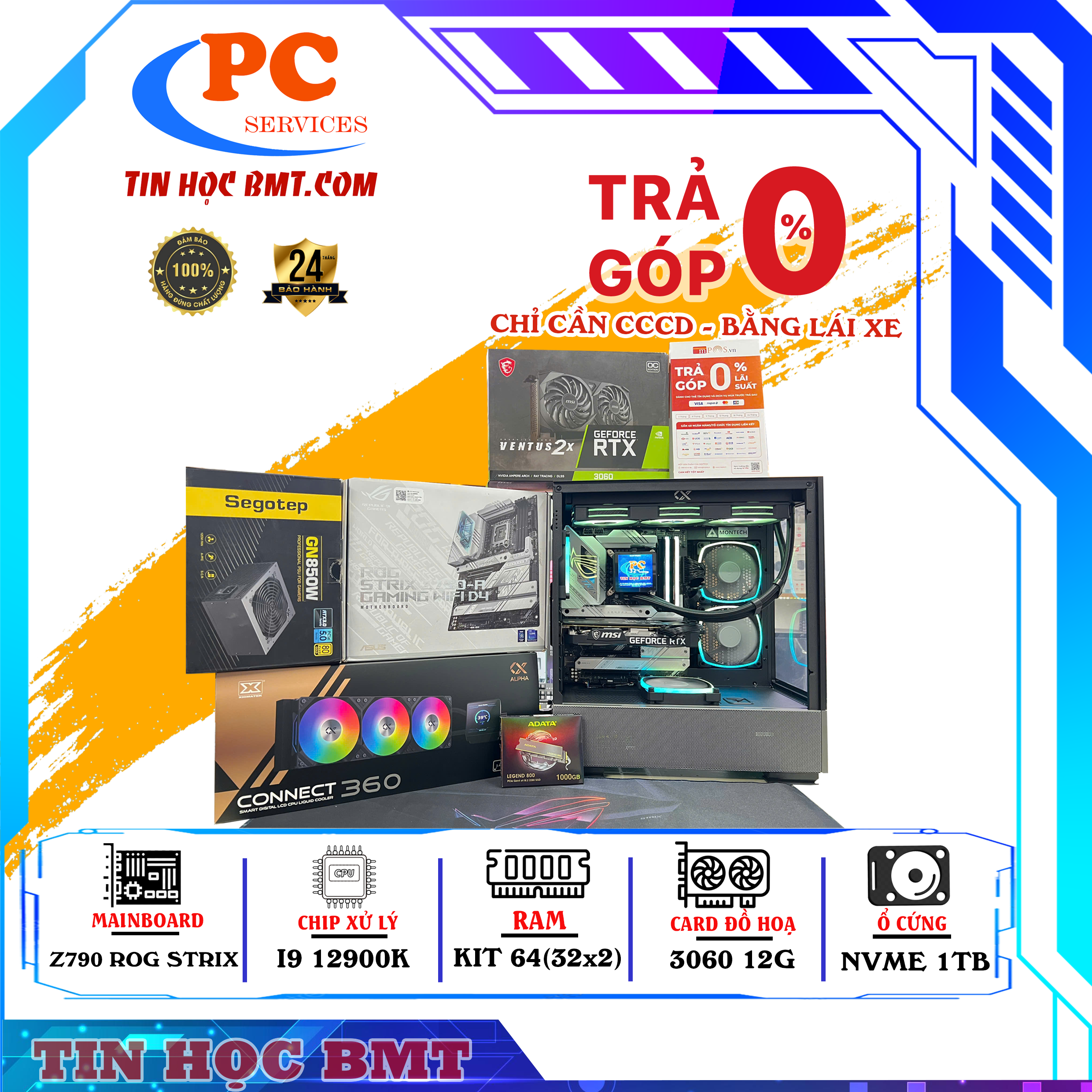 PC Gaming  | Intel I9 12900K/ RAM KIT 64GB/ SSD NVME 1TB/ 3060 12G