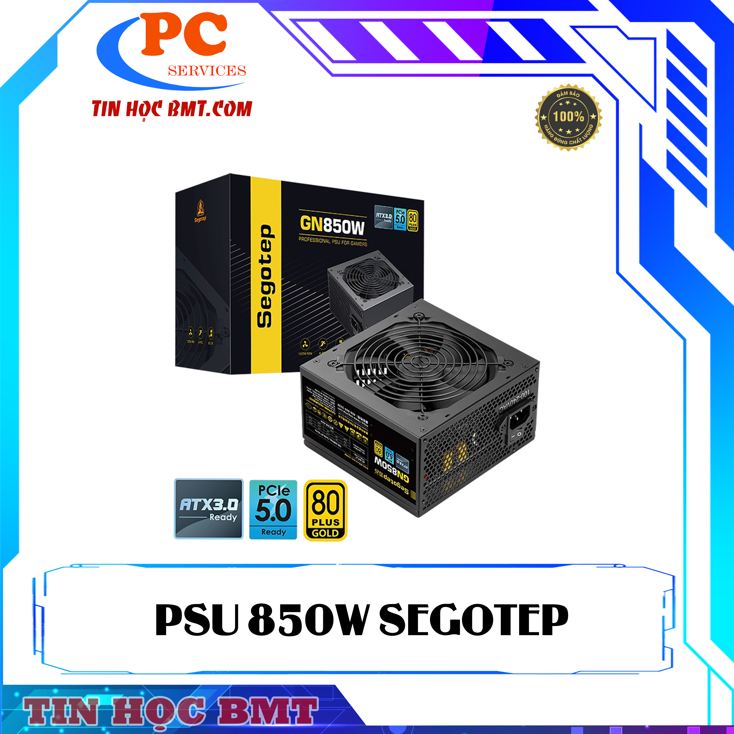 Nguồn máy tính Segotep GN850W | 850W, ATX 3.0, 80 Plus Gold, PCIE 5