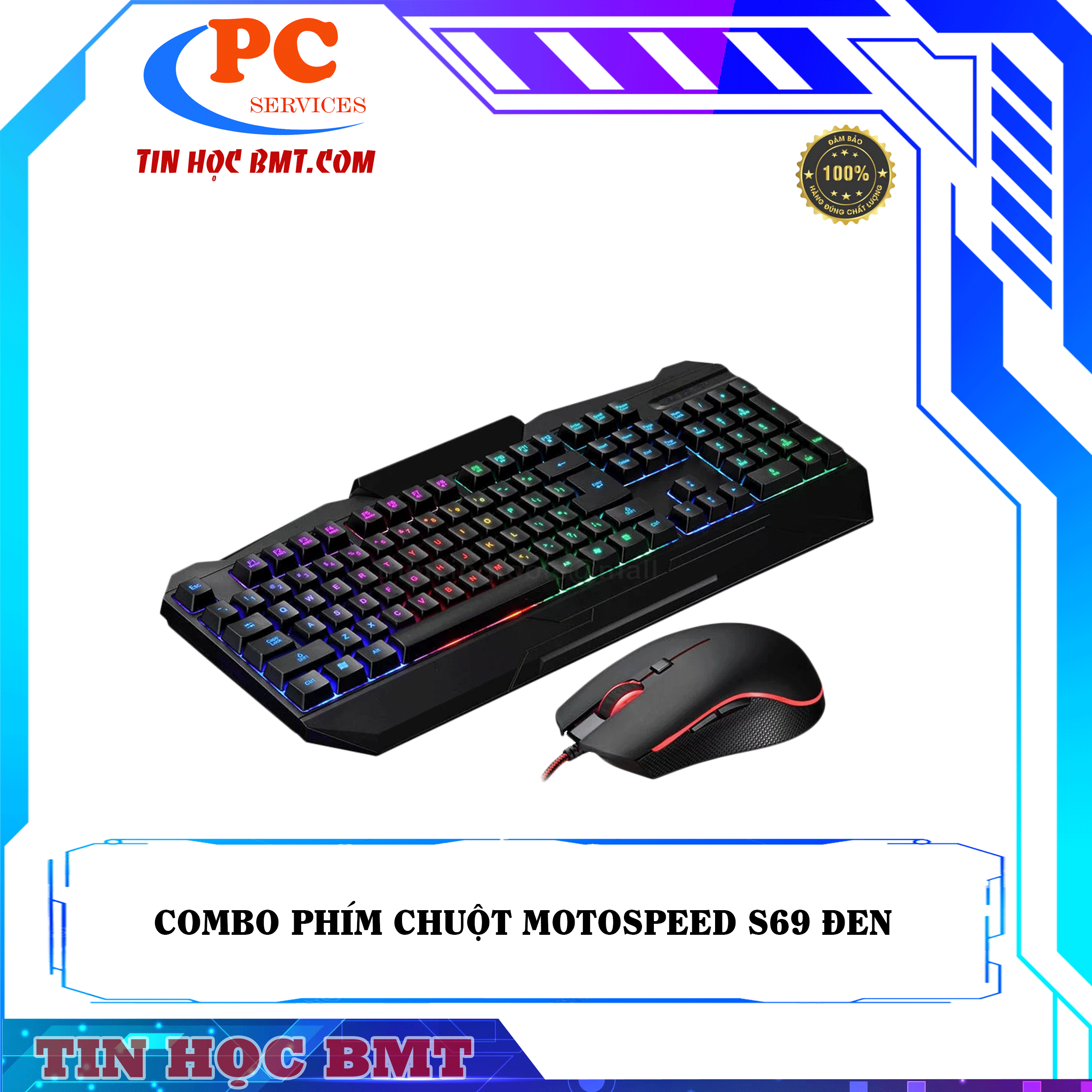COMBO PHÍM VÀ CHUỘT MOTOSPEED S69 ĐEN 