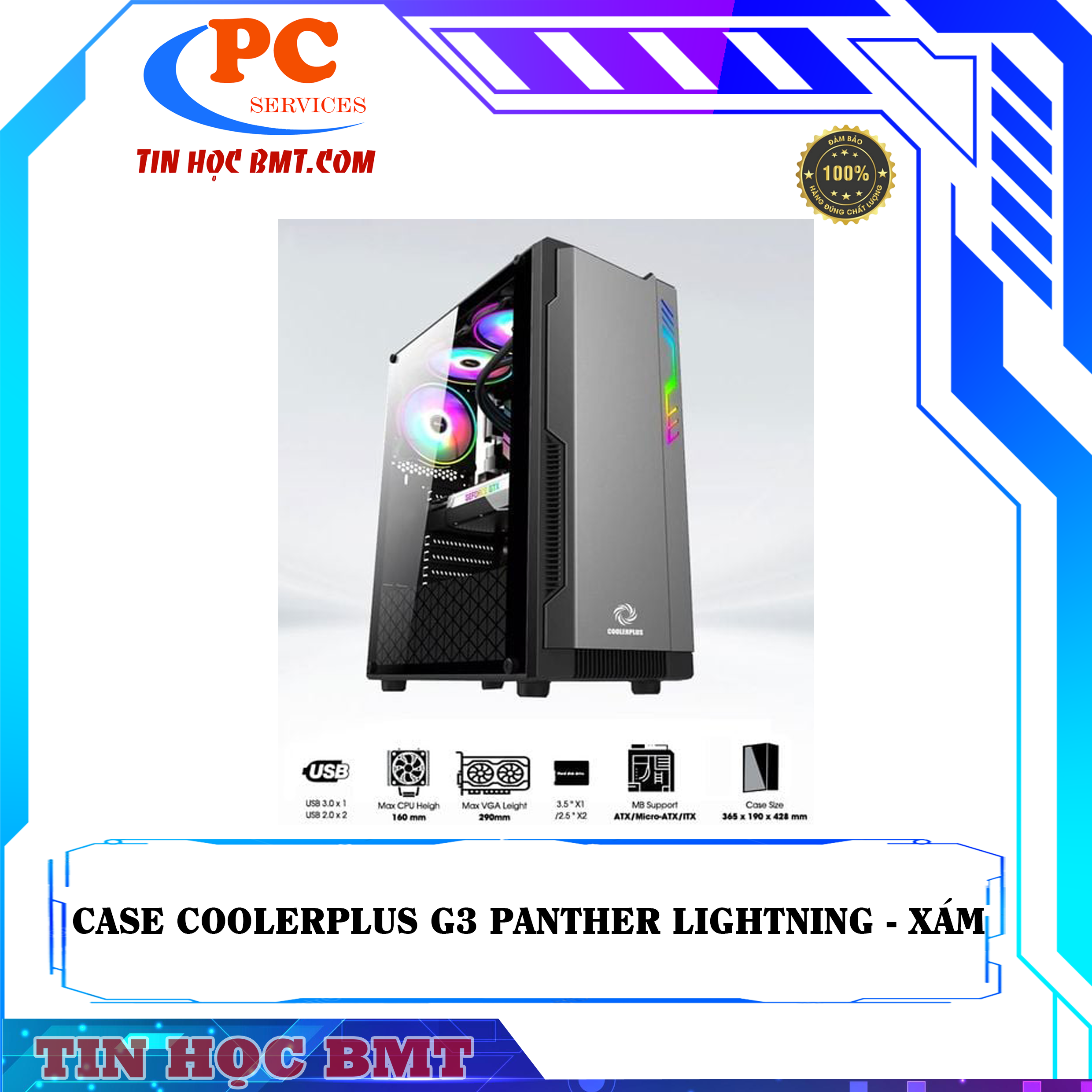 Case G3 Panther lightning xám - NEW