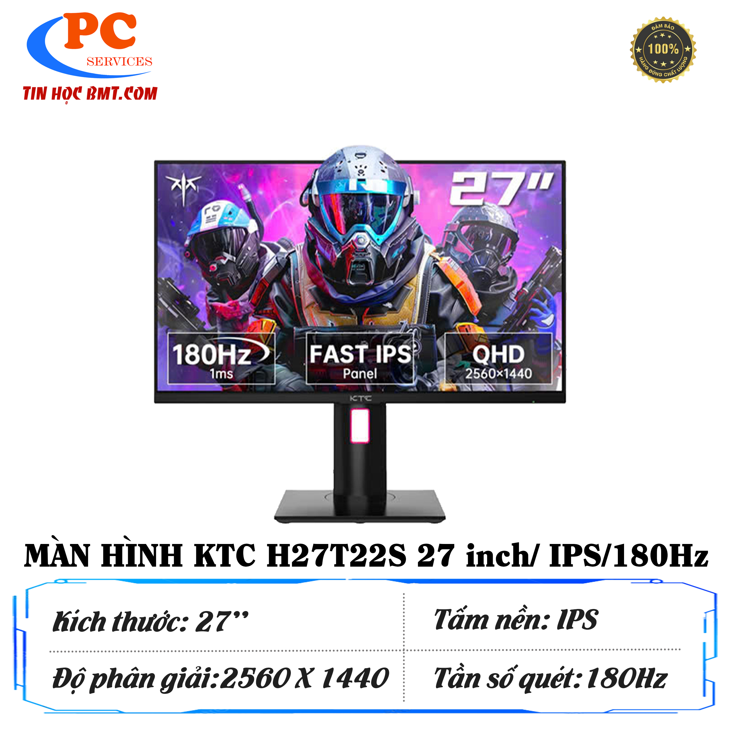 Màn Hình KTC H27T22S 27 inch QHD IPS 180Hz 1ms