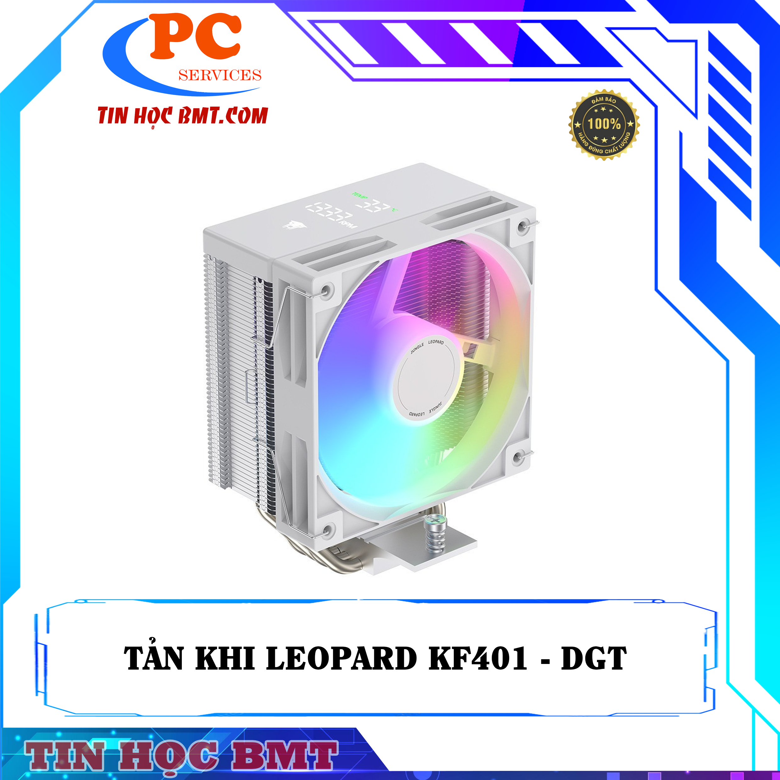 Tản nhiệt khí Leopard KF401 DGT RGB - WHITE