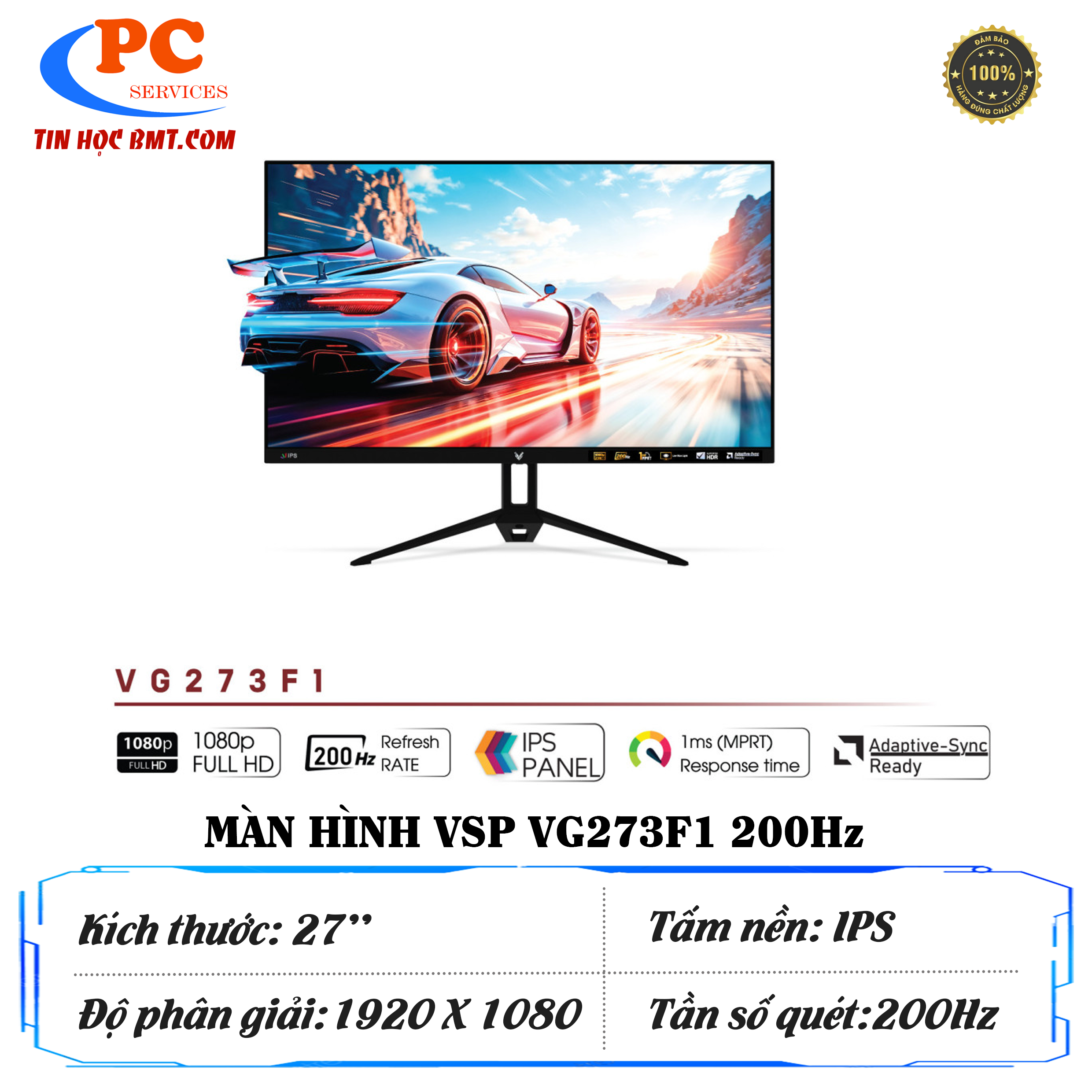 Màn hình VSP Gaming VG273F1 27 Inch IPS - 200Hz