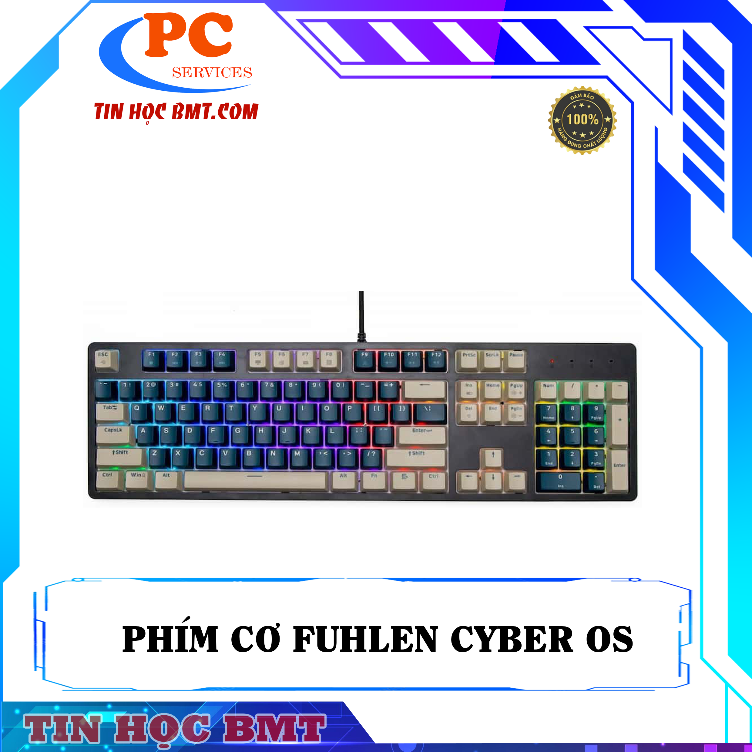 Phím cơ Quang học Fuhlen CYBER Led Rainbow