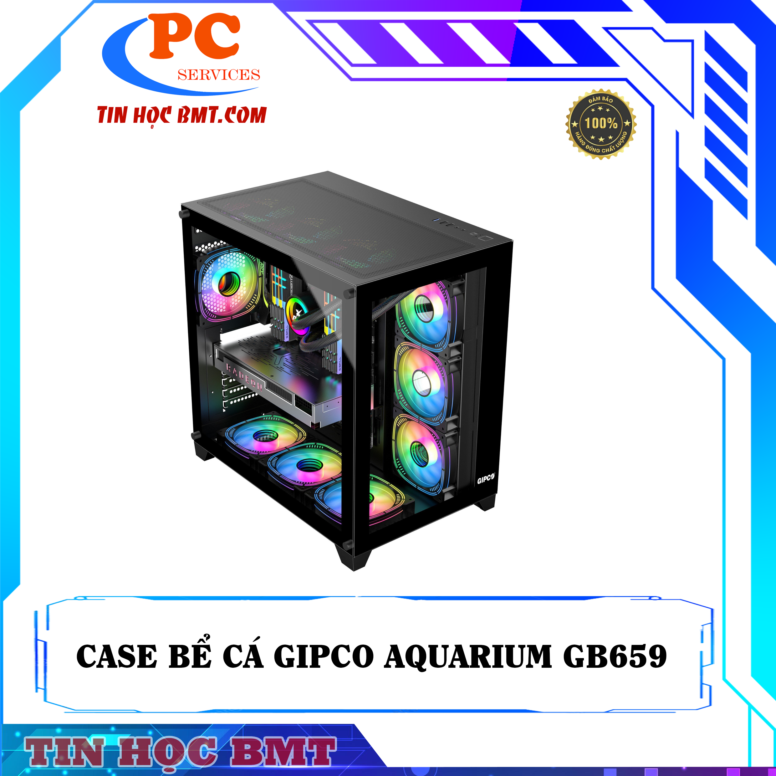 Vỏ Case Aquarium GIPCO GB659 Black New