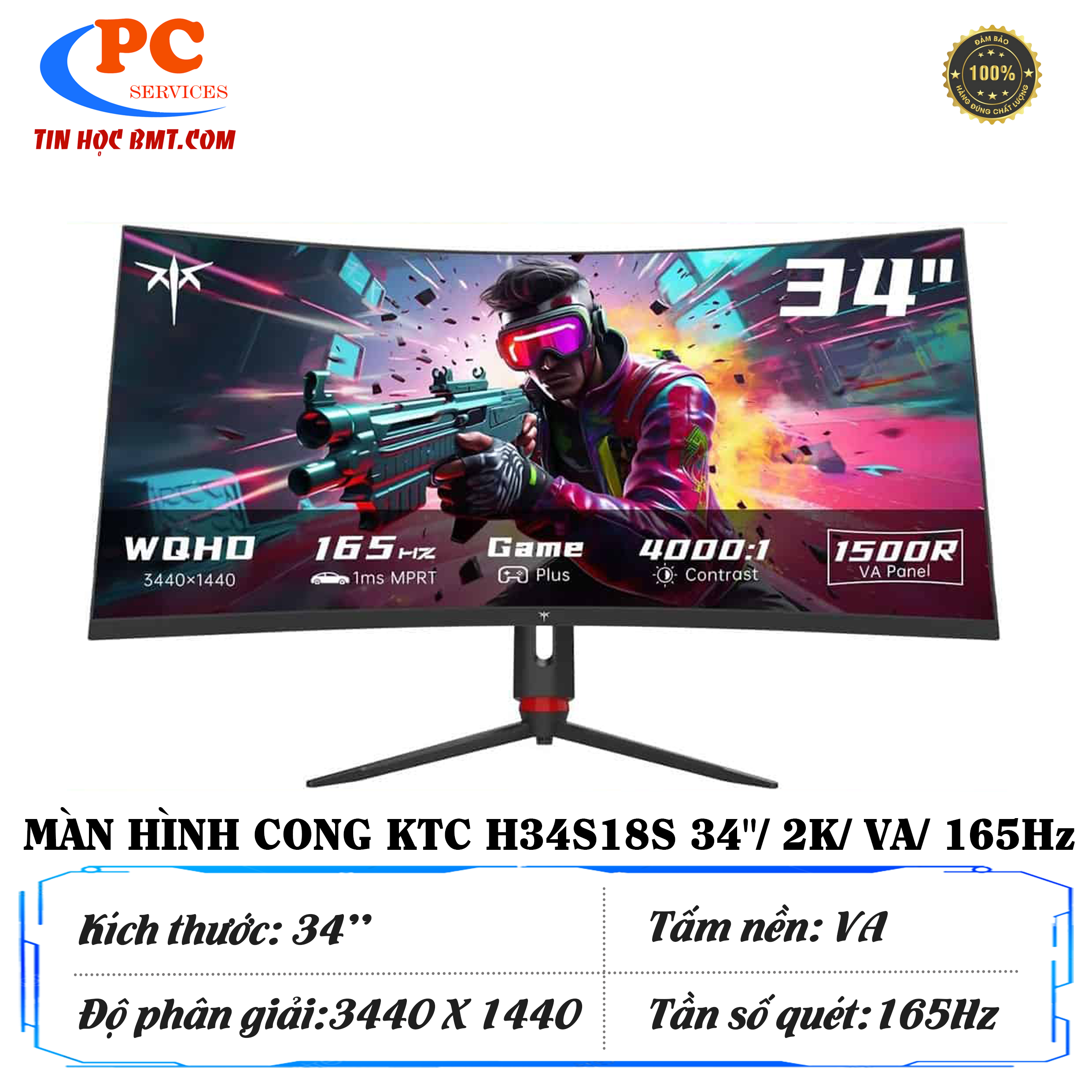 Màn hình cong KTC H34S18S 34